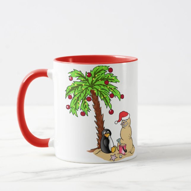 Caneca Natal na praia (Esquerda)