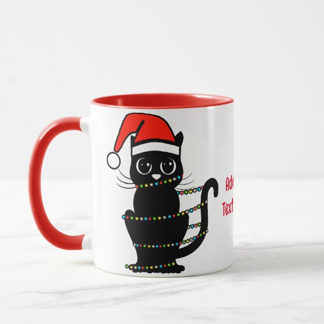 Caneca Natal Negro Engraçado Natal Claro Papai Noel Verme (Esquerda)