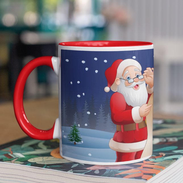 Caneca Natal Papai Noel E Reindeer (Criador carregado)