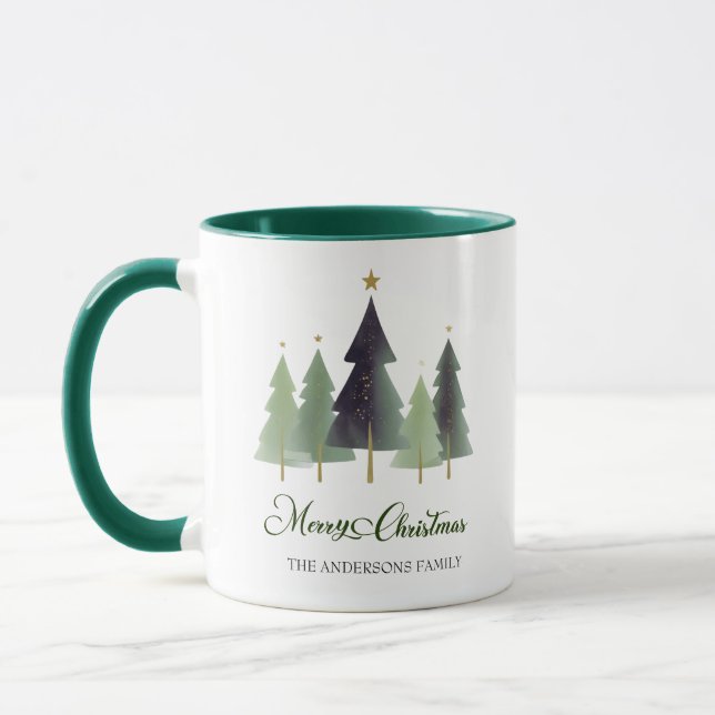 Caneca Natal personalizado da árvore de pinheiro de inver (Esquerda)