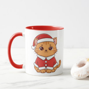 Caneca Natal Personalizado Gatinho Papai Noel