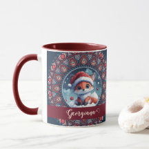 Natal Personalizado Kawaii Fox Dot Mandala