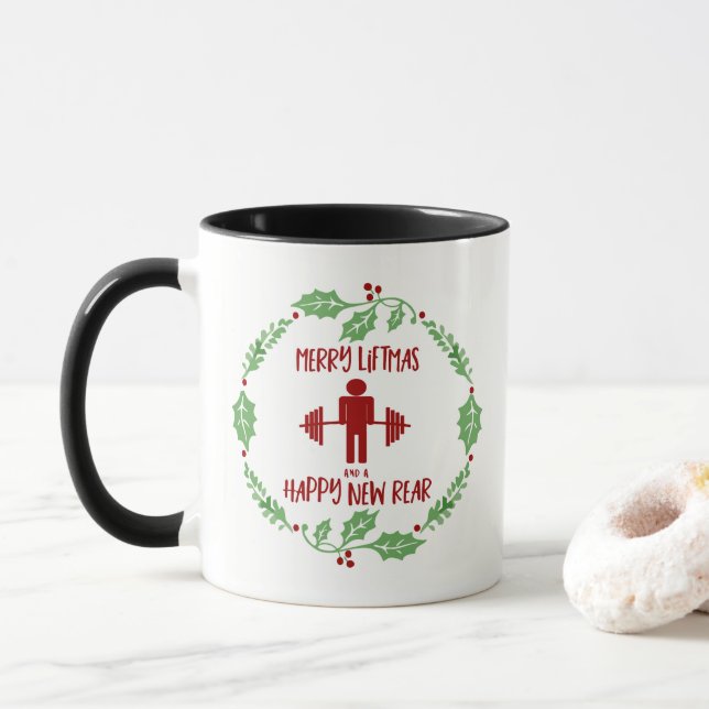 Caneca Natal pessoal engraçado Liftmas da malhação do (Com Donut)
