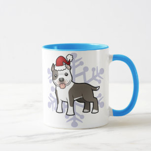 Caneca Natal Pitbull/Staffordshire Terrier americano