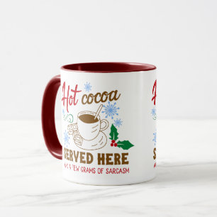 Caneca Natal quente com cacau e sarcasmo