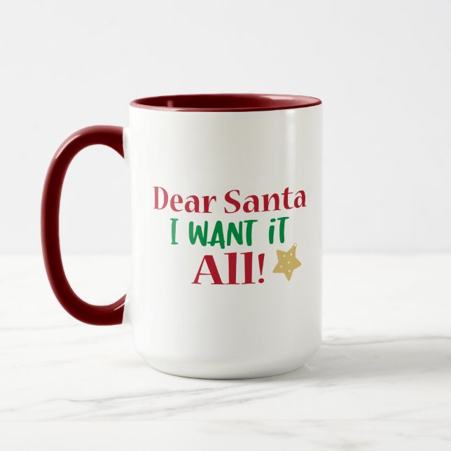 Caneca Natal, Quero Tudo, Natal Engraçado (Esquerda)