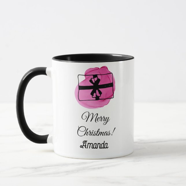 Caneca Natal rosa (Esquerda)