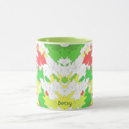 Caneca NATAL Verde Branco Amarelo Branco