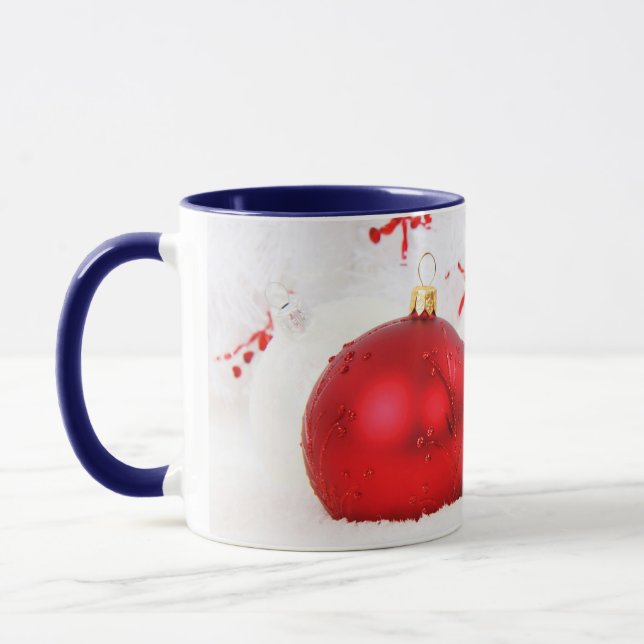 Caneca Natal Vermelho e Branco Feliz Natal I (Esquerda)