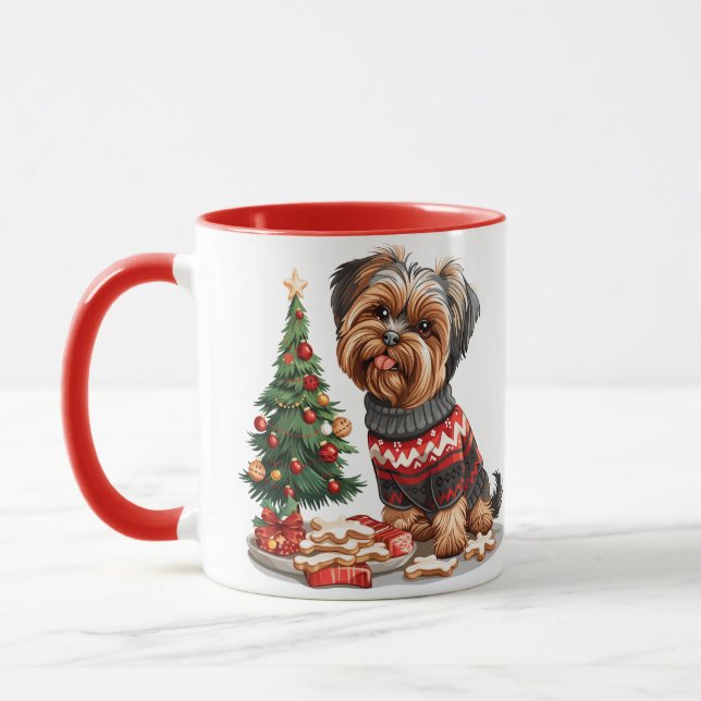 Caneca Natal Yorkshire Terrier Dogs (Esquerda)