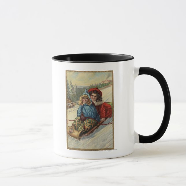 Caneca NatalDuas Meninas Dormindo (Direita)