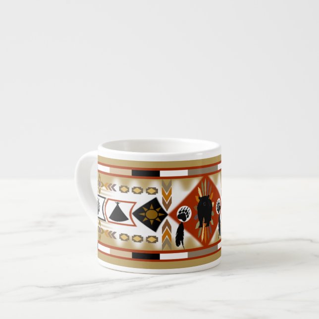 Caneca Nativa Americana de Clã de Urso (Frente Esquerda)