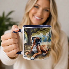 Caneca Nature Boxer Dog em Aquarela 