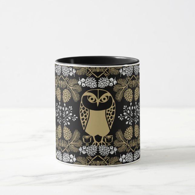 Caneca Nature Owl Folk Art (Centro)