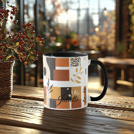 Caneca Natureza Abstrata Moderna - Geométrica Terrosa Per