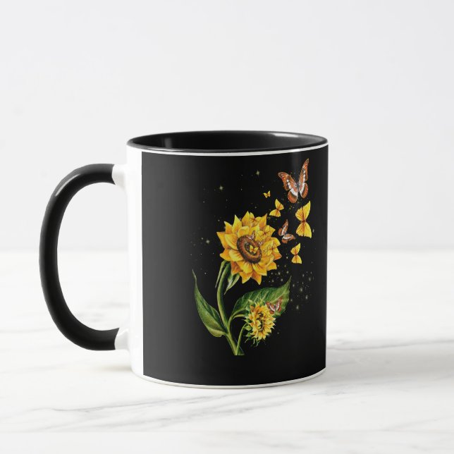 Caneca Natureza Amarelo Flor Flor Flor Flor Borboleta Flo (Esquerda)