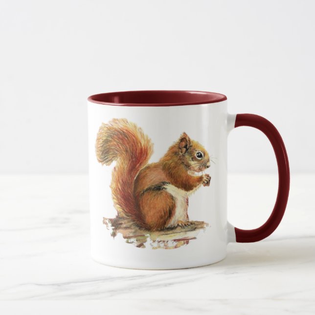 Caneca Natureza Animal do Esquilo Vermelho Cujo Cachorro  (Direita)