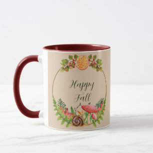 Caneca Natureza de outono com texto personalizável