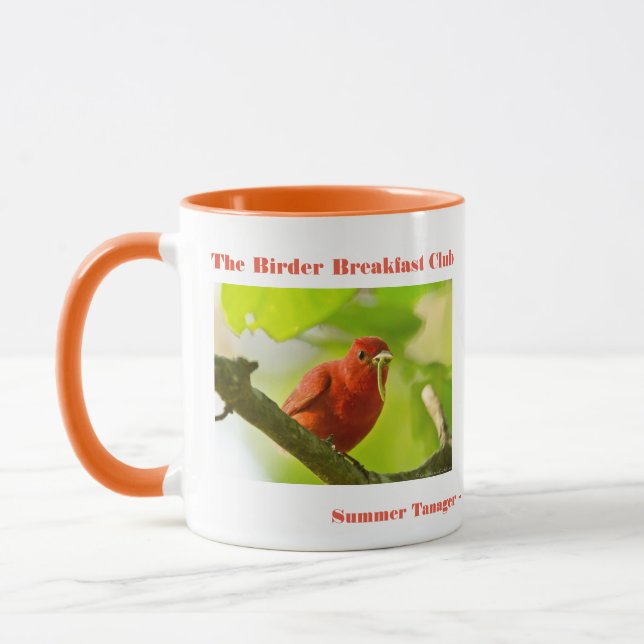 Caneca Natureza Fotografia Summer Tanager Birder (Esquerda)