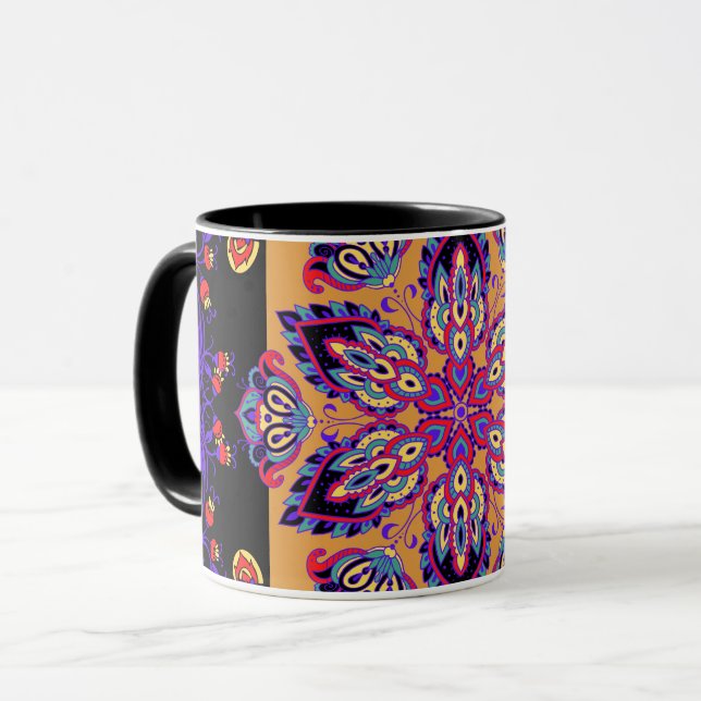 Caneca Natureza Violeta, Trabalho de arte de Gráfico Roxo (Frente Esquerda)