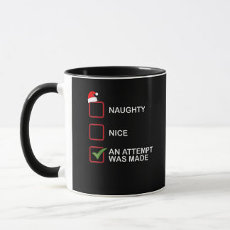 Caneca Naughty Nice Attempt Made Funny Christmas List