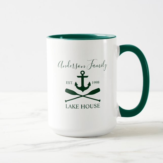 Caneca Náutica Família Lago House Anchor Oars Verde Grand (Direita)
