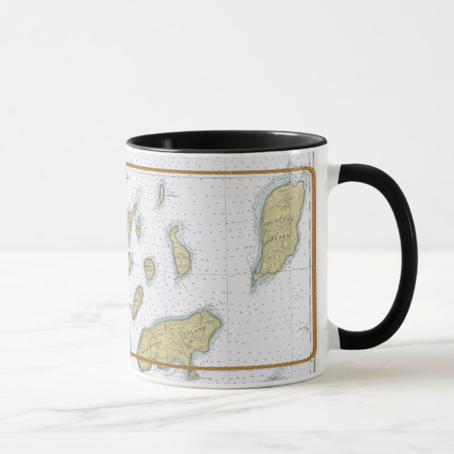 Caneca náutica o Lago Superior da carta das ilhas (Direita)