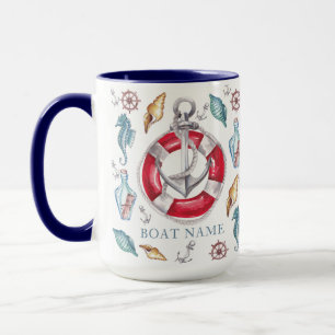 Caneca Náutica Personalizada com Aquarela