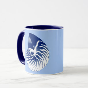 Caneca Nautilha - marinho, branco e azul claro