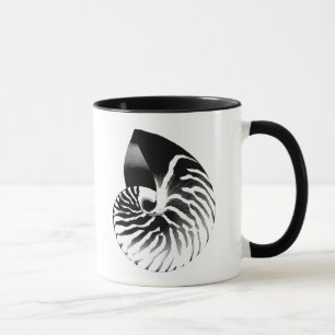 Caneca Nautilus shell - preto, cinza e branco