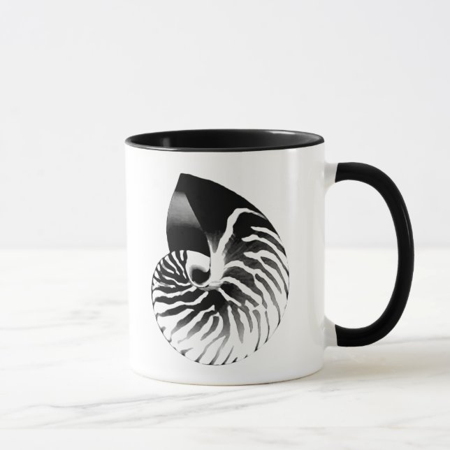 Caneca Nautilus shell - preto, cinza e branco (Direita)