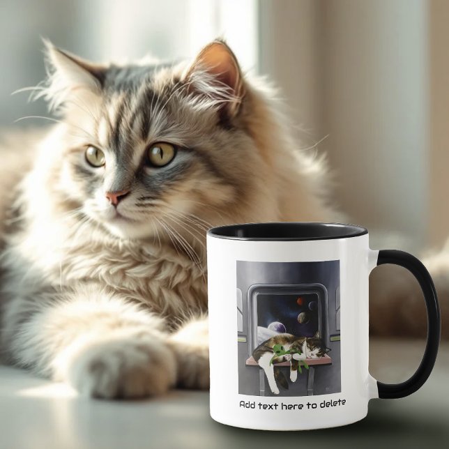 Caneca Nave Espacial Gato Tabby Verde Alien Stuffie Ficçã (Criador carregado)