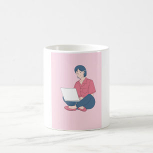 Caneca navegando pela Web reduzida a uma xícara de