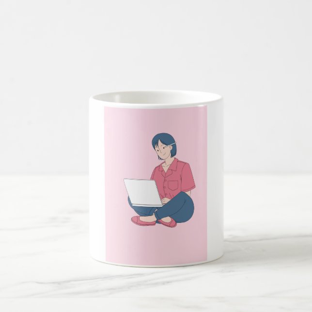 Caneca navegando pela Web reduzida a uma xícara de (Centro)