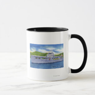 Caneca Navio a motor de aço Ticonpeta no lago