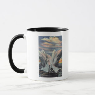 Caneca Navio da Patrulha Naval libera taxa de profundidad