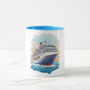 Caneca Navio de cruzeiro colorido