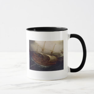 Caneca Navio de guerra holandesa em uma tempestade