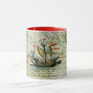 Caneca Navio de Magalhães Victoria, Mapa Antiquado do Oce