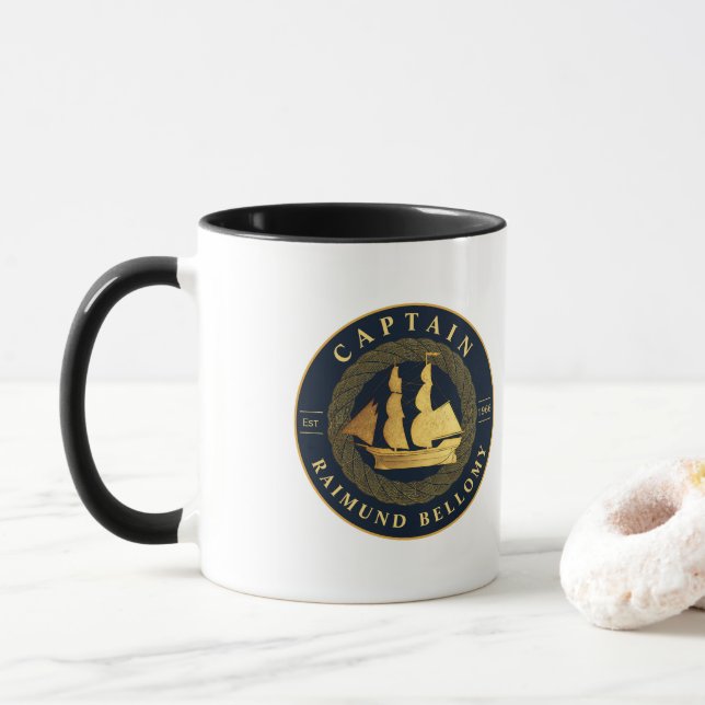 Caneca Navio de vela Dourada (Com Donut)