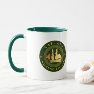 Caneca Navio de vela Dourada