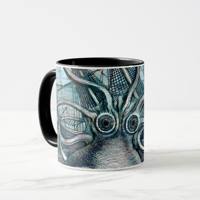 Caneca Navio gigante Octopus Blue Sea Monster (Frente Esquerda)