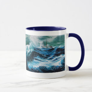 Caneca Navio no mar em tempestade