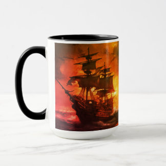 Caneca Navio Pirata Stormy no Sunset-