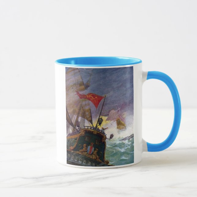 Caneca Navios de navigação em um mar tormentoso (Direita)
