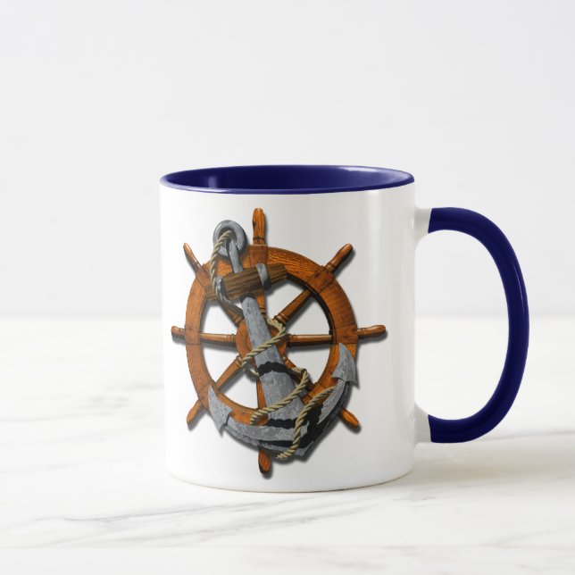 Caneca Navios náuticos roda e âncora (Direita)