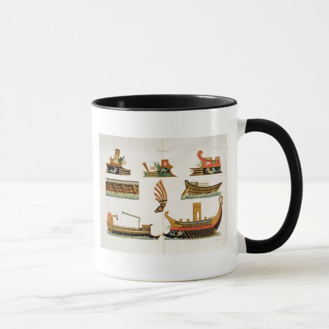 Caneca Navios romanos com detalhes de governantes sem (Direita)