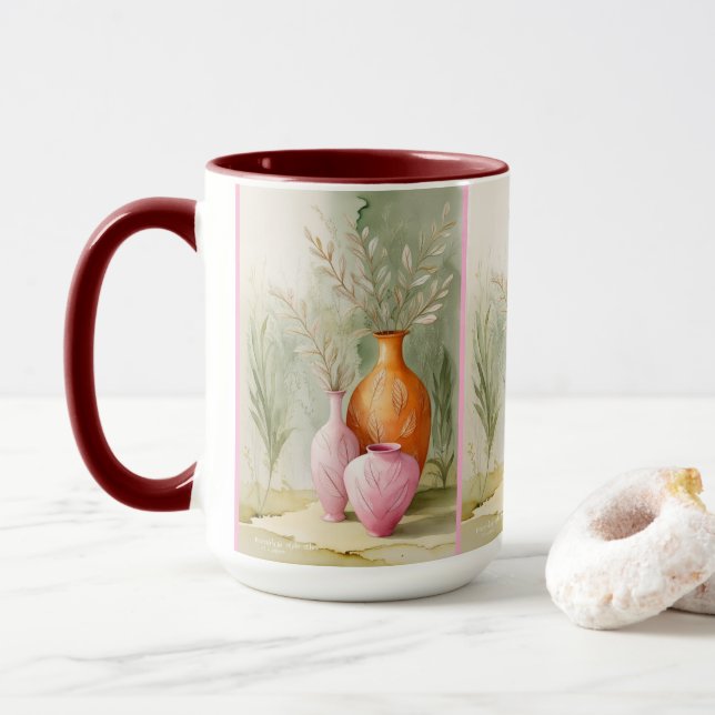 Caneca Navios Serenes | Laranja e Arte Rosa (Com Donut)
