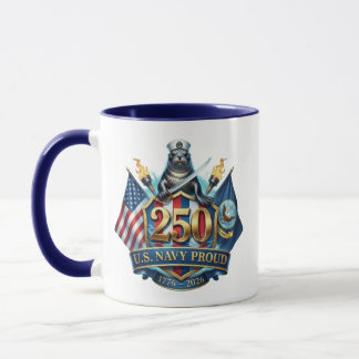 Caneca Navy 250th Anniversary Coffee Mug