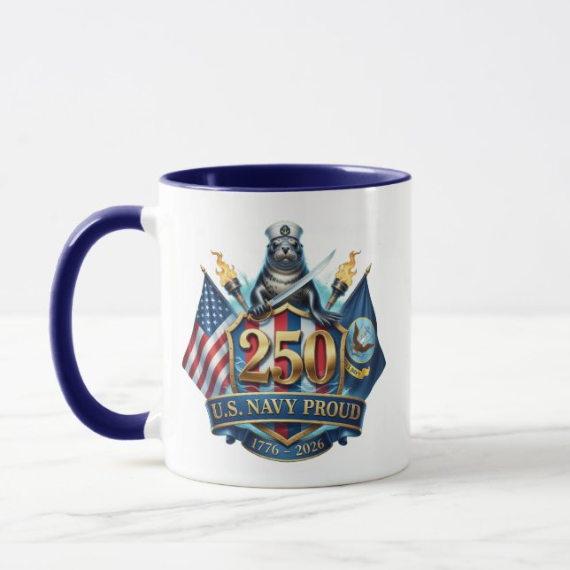 Caneca Navy 250th Anniversary Coffee Mug (Esquerda)